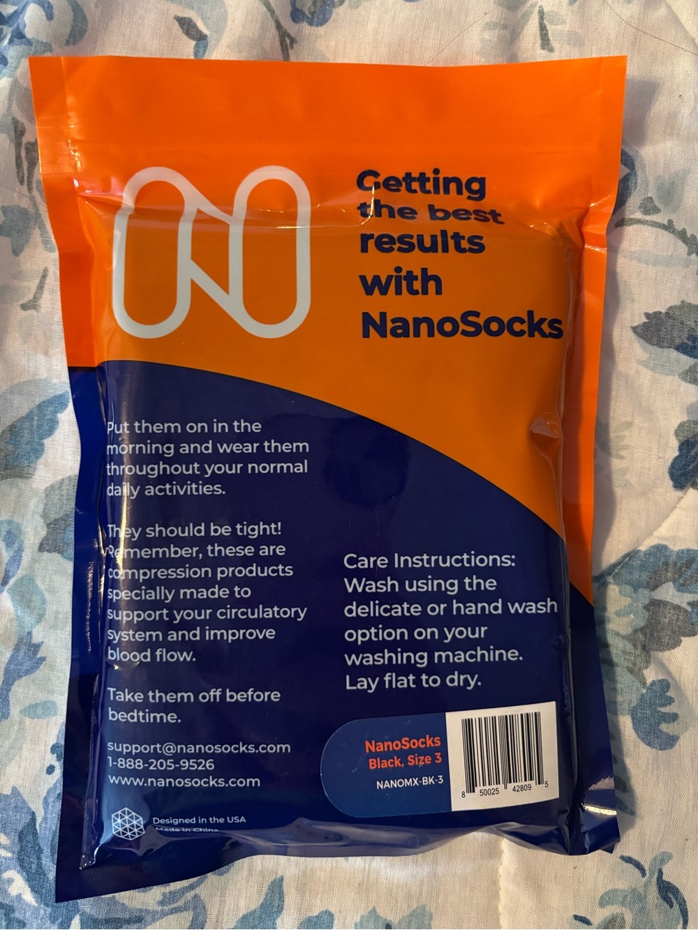 NWT NanoSocks Compression Socks Black Size 3 Ankle Support - Picture 2 of 2